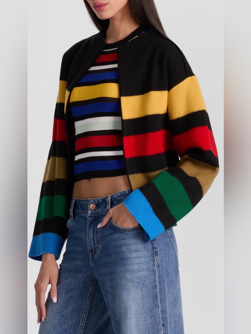 Alice + Olivia Pearson Stripe Wool Jacket - Picture 3 of 5